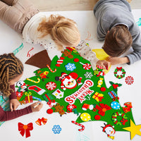 DIY Felt Christmas Tree Set – 41 Ornaments with LED String Lights for Kids