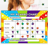 4 PCS Star Reward Chart with 3 Glitter Sticker Sheets Set Reusable Behaviour Chore