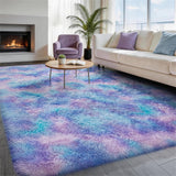 Cute Furry Pastel Rug Soft Fluffy Carpet for Living room Blue