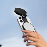 Rechargeable Folding Phone Selfie Light with Mirror – Portable Phone Fill Light Black