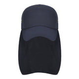Extended Visor Sun Hat Baseball Cap for Summer with Wide Brim Blue