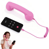 Type C Wired Phone Handset Retro with Mic for Phones and Computers Pink
