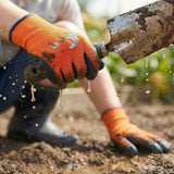 3 Pairs Gardening Gloves Rubber Coated Garden Gloves for Boys Girls