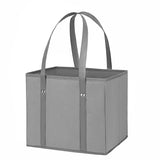 3Pcs Reusable Grocery Bag Non-Woven Shopping Tote Bag with Handles Gray