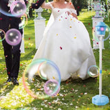 Rechargeable Adjustable Standing LED Bubble Machine for Outdoor Party Blue