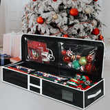 Large Capacity PE Gift Wrap Storage Bag with Zipper & Carry Handles Black