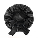 Polyester Bonnet for Sleeping Women Night Cap with Tie Band Black