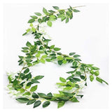 4PCS Artificial Silk Wisteria Vine Hanging Garlands 1.8m for Home & Garden Decoration White