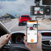 3 Channel WiFi Dashcam Front And Rear Night Vision Dash Camera with 32G Memory Card