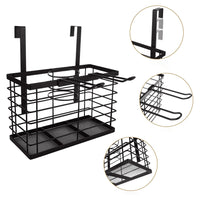 3-in-1 Wall Mounted Hair Dryer Holder Adjustable Height Hair Tool Organizer for Flat/Curling Irons Hair Straighteners