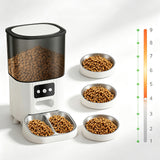 4.5L Automatic Double Cups Cat Feeders for Two Cats White