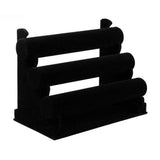 Velvet 3 Tier Jewellery Display Stand Organizer Detachable Bracelet Watch Holder Black