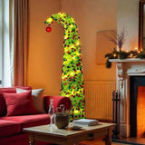 1.5m Collapsible Crooked Christmas Tree PET Tinsel Decoration Light Green