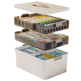 3-Tier Portable Medicine Storage Box Large Capacity First Aid Cabinet for Home