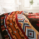 Aztec Geometry Travel  Throw Blanket Couch Bed Blanket Red