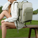 4Pcs Set Travel Luggage Bags 40L Backpack fits 17" Laptop with 3 Packing Cubes Green