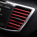 20 PCS Car Interior Air Vent Decorative Trim Strip Universal Fit for All Models Red