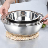 5 PCS 410 Stainless Steel Colander and Mixing Bowl Set 22 to 30cm