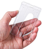 5PCS Clear Hard Plastic ID Card Holder Vertical Double Sides Badge Business Work