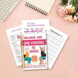 Chair Yoga 30 Day Spiral Book with Illustrated Seated Pose Guide Pink