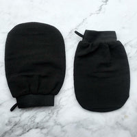 2Pcs Moroccan Exfoliating Gloves – 100 Percent Viscose Body Scrub Bath Mitts Black