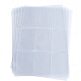 50pcs Card Sleeves Collector Binder Cards 9 Grids Album Baseball Holder Sheets