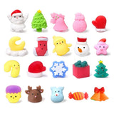 Christmas 24 Days Countdown Advent Calendar with Rubber Toys Children Gift Toy