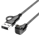 2 in 1 Charger Cable Compatible With Garmin Fenix Venu Forerunner USB A and C Ports