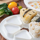 6-Hole Onigiri Mold Triangle Rice Ball Mold Bento Press Maker Mold Kitchen Tool White