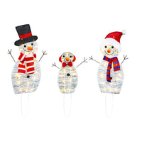 3-Piece Outdoor Christmas Stake Lights Set Yard Pathway Decorative Light Christmas Decorations