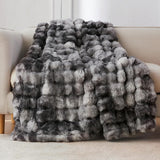 Bubble Tie Dye Throw Throw Blanket for Couch Cozy Soft and Fuzzy for Sofa Bedroom Living Room Dark Gray