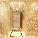 3 Meters Self Adhesive Wallpaper Peel and Stick Non Woven Wall Sticker for Living Room Bedroom Study Kitchen Yellow