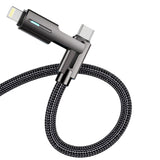 4 in 1 Fast Charging Cable Zinc Alloy Braided USB Type-C to Lightning Cable
