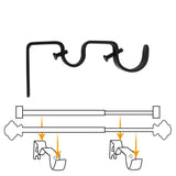 Hang Double Center Support Curtain Rod Bracket Pole Holder Hook for 1.8cm 2.6cm Rods