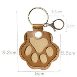 2PCS Pet Paw Shaped Key Chain – Pet Fur Storage and Memorial Gift Key Ring Camel