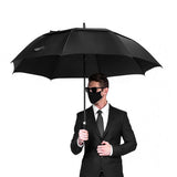 Auto Open Golf Umbrella 30 Inch Extra Large Double Layer Windproof Black