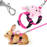 4Pcs Adjustable Bunny Rabbit Harness and Leash Set Small Pet Cute Vest Harness Leash for Bunny Small Pets