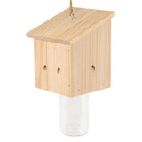 Wooden Bee Trap for Outside Hanging Wood Carpenter Bee Catcher with Removable Bottle Style 2