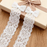 10 Yards Elastic Stretch Lace Trim Floral Ribbon for Sewing DIY White