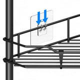 4 Tier Floor Standing Corner Shower Caddy Organizer Shelf with Hooks
