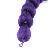 65cm Braided Ponytail Hairpiece Purple Elastic Band Cosplay Party