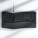 Rechargeable Dual Mode Bluetooth Keyboard 111 Keys with Wrist Rest