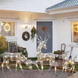 3PCS Christmas Reindeer Family Outdoor Lighted Decorations