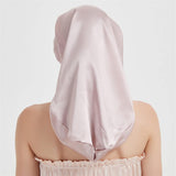 Sleeping capMulberry Silk Bonnet for Sleeping Silk Cap For Curly Long Hair with Elastic Band Pink