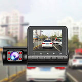 2 Channel Dash Cam Front and Rear Inside 1080P Full HD 170 Degree Wide Angle Dashboard Camera