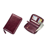 Travel Leather Wallet Cash Ticket Card Holder Organiser Phone Wallet Wine Red