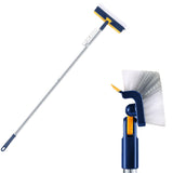 3-in-1 Multifunctional Scrape Cleaning Brush Rotating Corner Floor Scrub Brush with Long Handle Blue