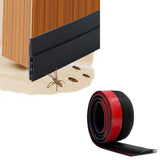 Rubber Door Draft Stopper Under Door Sealer Noise Shield Sound Proof Draft Guard Black