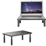 3-Height Adjustable Monitor Riser Laptop Printer Computer Stand Desktop Shelf Black