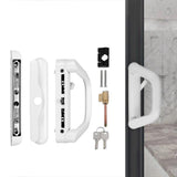 Sliding Door Handle Replacement Set with Keyed Lock White